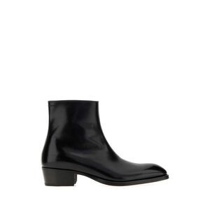 Tom Ford Men Black Leather Ankle Boots